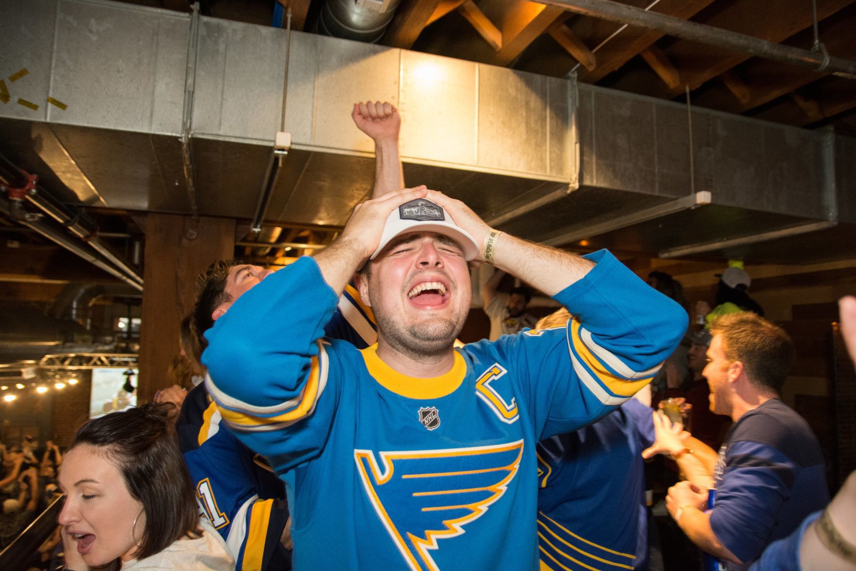 Blues Fans at Wheelhouse during Stanley Cup Final Game 7. Spons